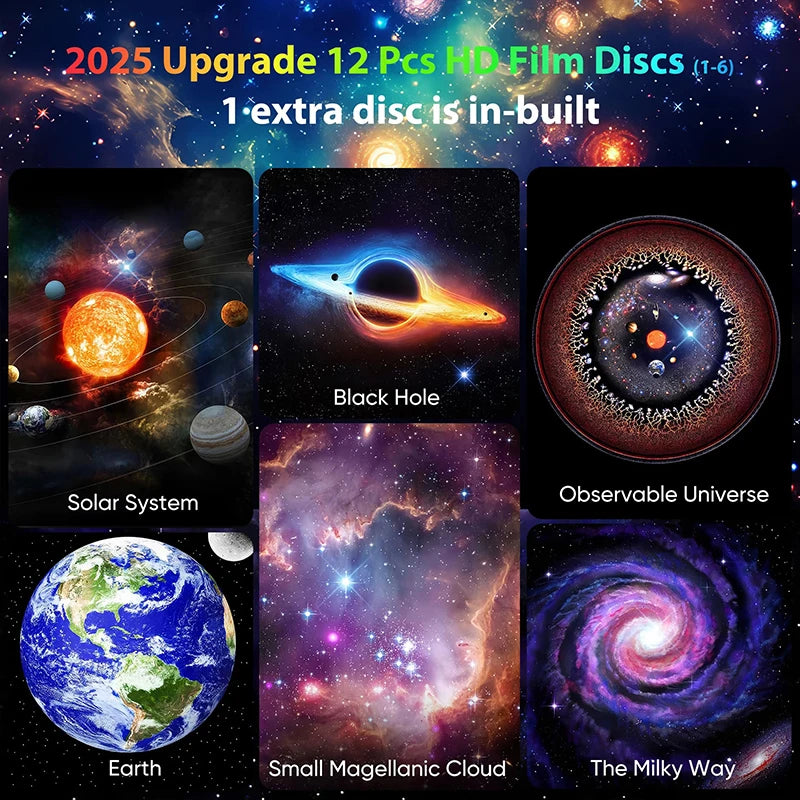 Upgrade Starry Sky Planetarium Galaxy Projector Night Lamp PRO HD 13 in 1 with Timer for Child Bedroom Birthday Christmas Decor