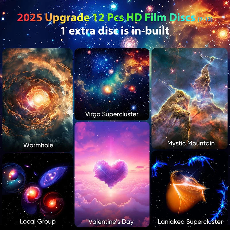 Upgrade Starry Sky Planetarium Galaxy Projector Night Lamp PRO HD 13 in 1 with Timer for Child Bedroom Birthday Christmas Decor