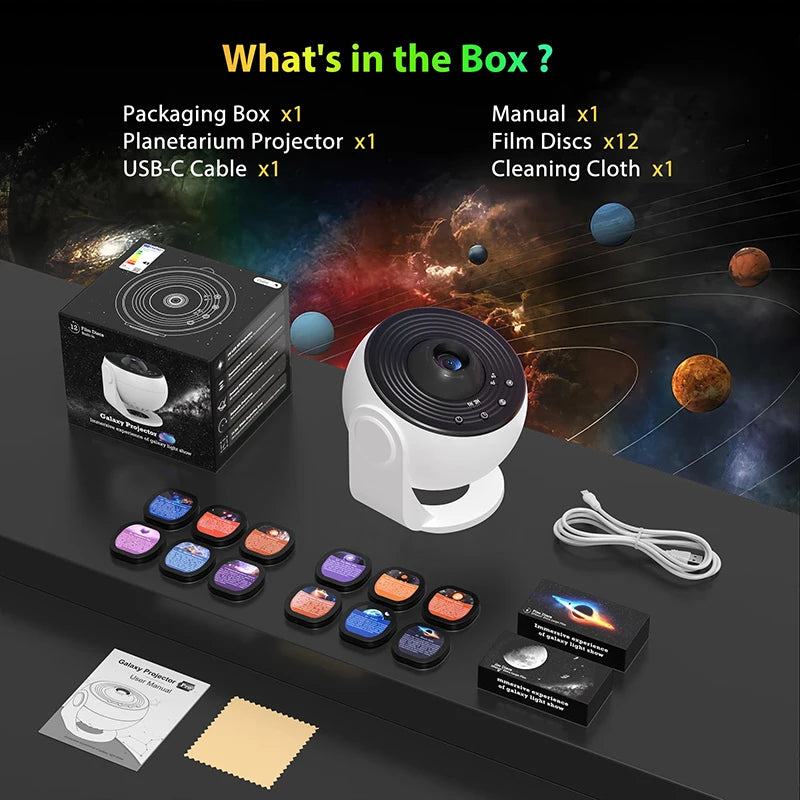 Upgrade Starry Sky Planetarium Galaxy Projector Night Lamp PRO HD 13 in 1 with Timer for Child Bedroom Birthday Christmas Decor