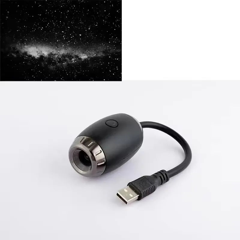LED Starry Car Ambient Light USB Adjustable Focus Saturn Galaxy Large Range Projection Romantic Party Interior Decor Light