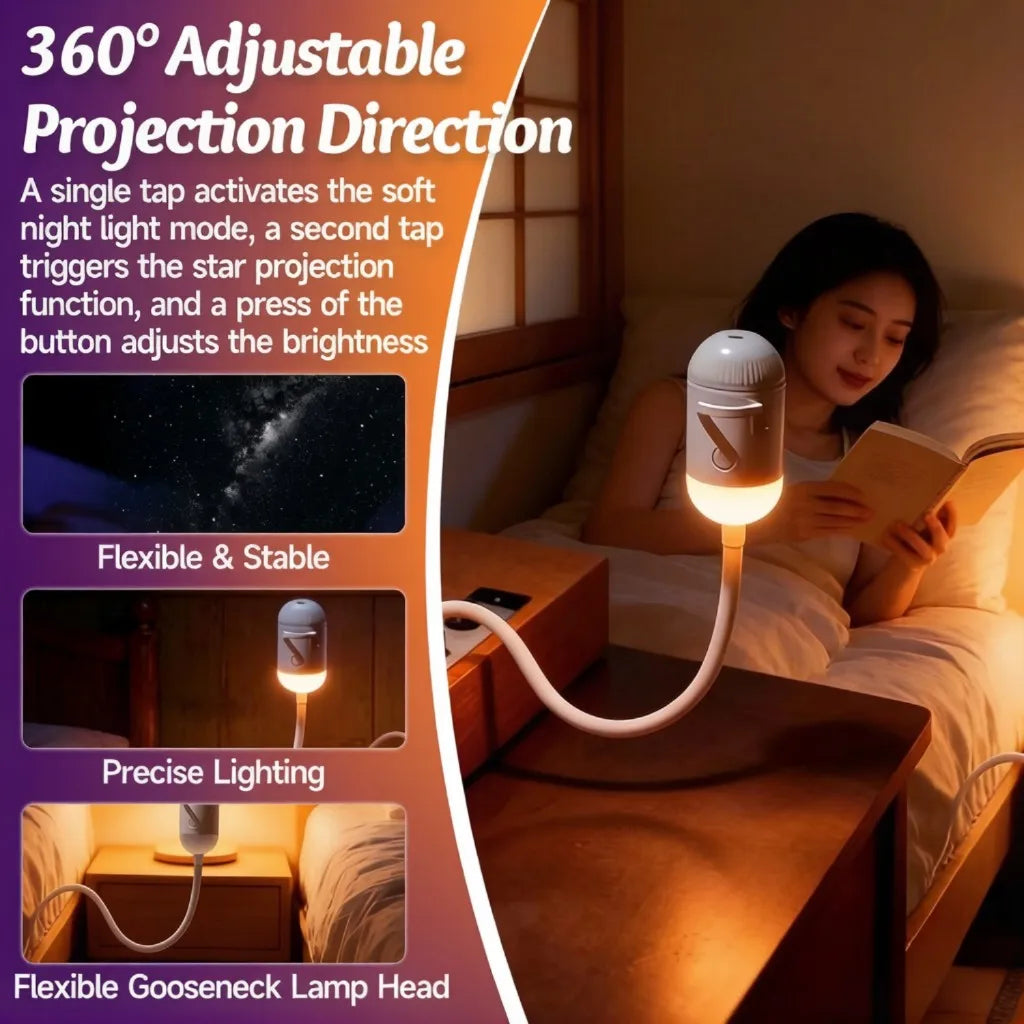 Mini Galaxy Star Projector Night Light LED Starry Sky Ambient Lamp for Bedroom Sleep Decoration 2-in-1 LED Atmosphere Light New