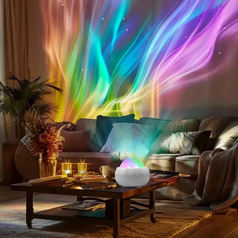 Northern Lights Starry Sky Projector Lamp LED Atmosphere Light Night Aura Aurora Glowing Lamp for Room Party Decoration Gifts