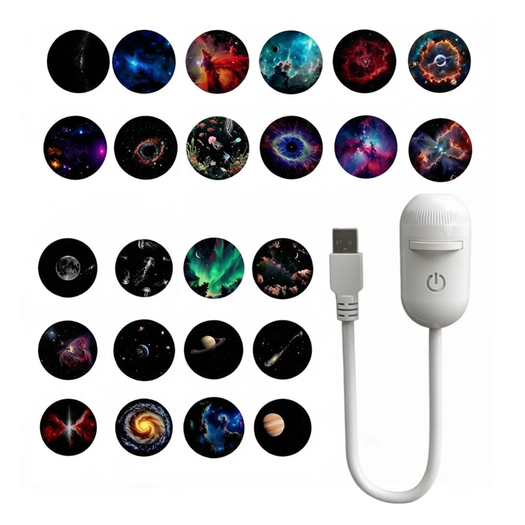 Mini Galaxy Star Projector Night Light LED Starry Sky Ambient Lamp for Bedroom Sleep Decoration 2-in-1 LED Atmosphere Light New