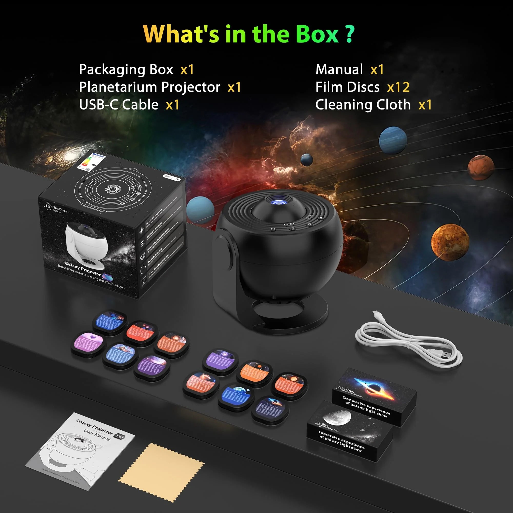 Upgrade Starry Sky Planetarium Galaxy Projector Night Lamp PRO HD 13 in 1 with Timer for Child Bedroom Birthday Christmas Decor