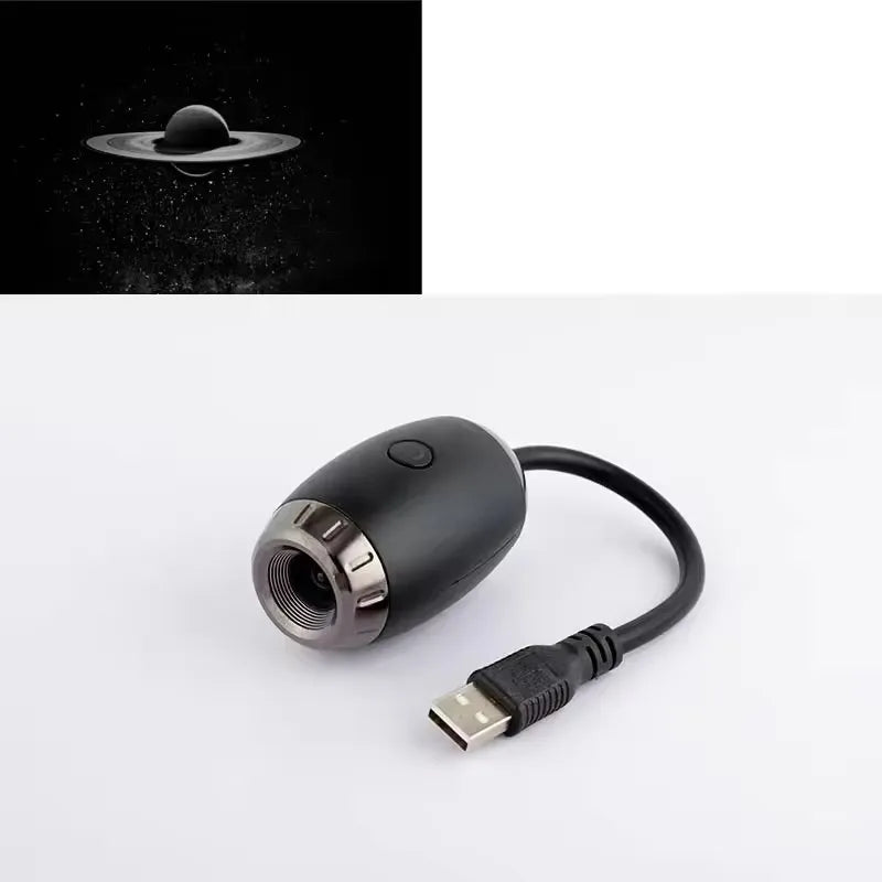 LED Starry Car Ambient Light USB Adjustable Focus Saturn Galaxy Large Range Projection Romantic Party Interior Decor Light