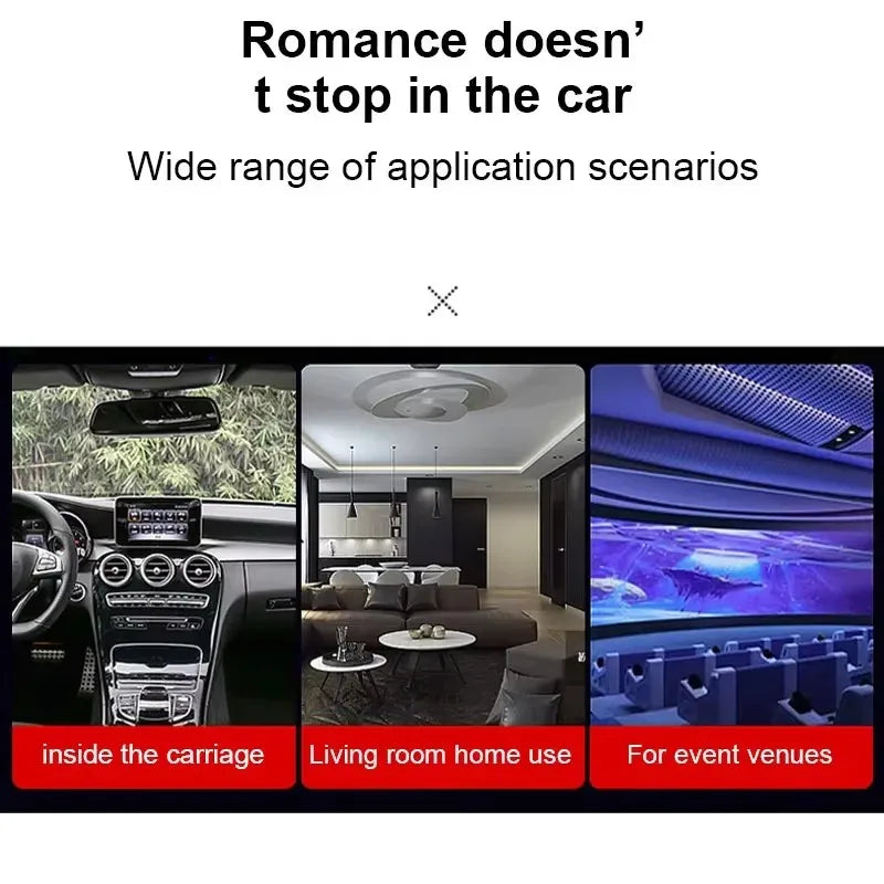 LED Starry Car Ambient Light USB Adjustable Focus Saturn Galaxy Large Range Projection Romantic Party Interior Decor Light
